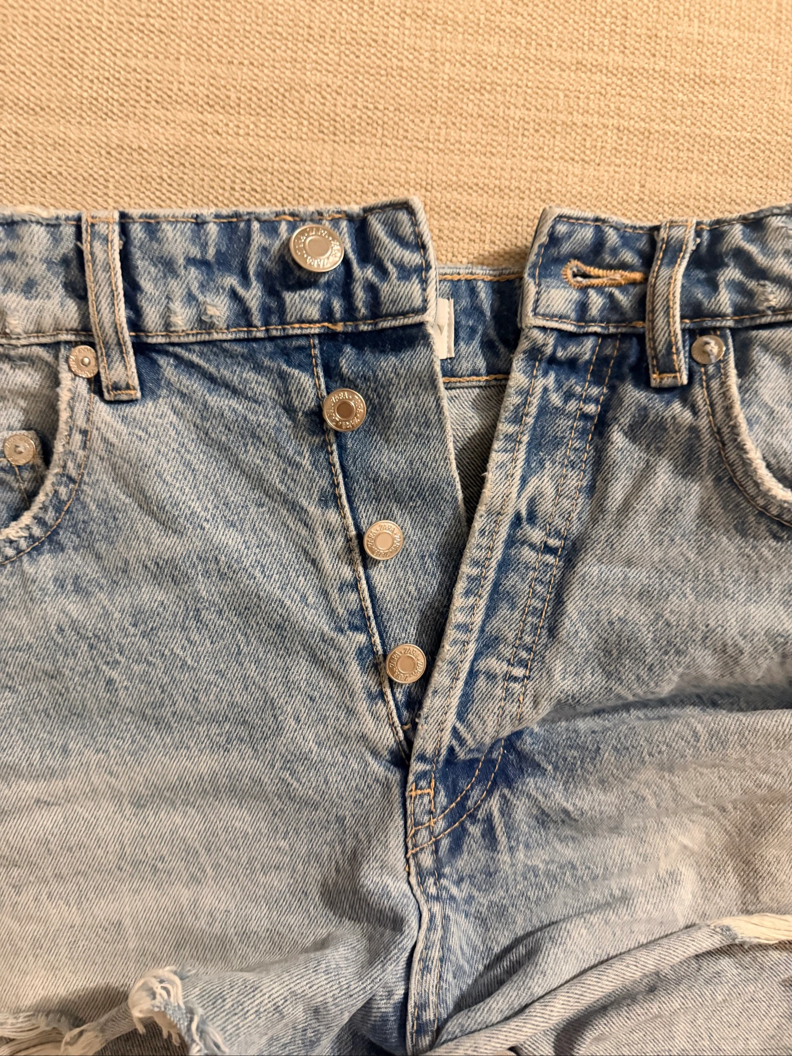 Hoge taille uitgefranjede jeansshorts Zara - Maat S / EUR 36 – photo 3